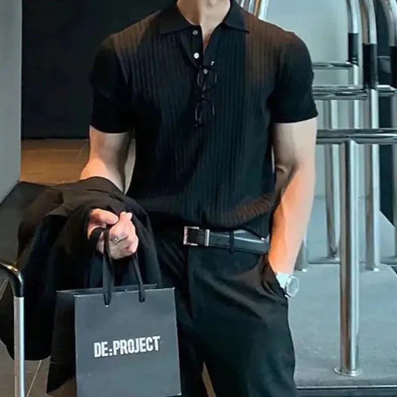 Knitted Lined Polo Shirt