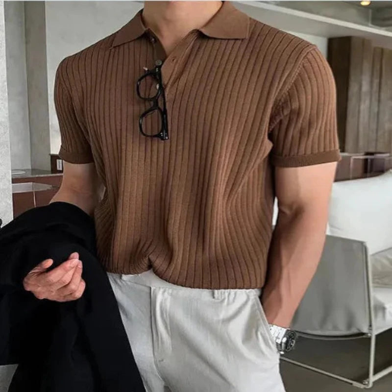 Knitted Lined Polo Shirt