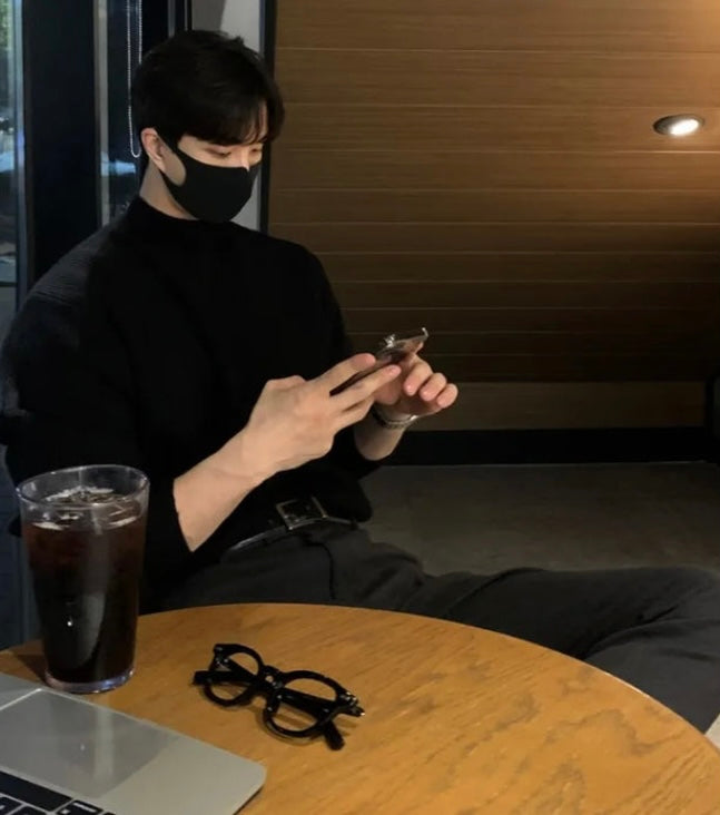 Knitted Mock Neck Sweater