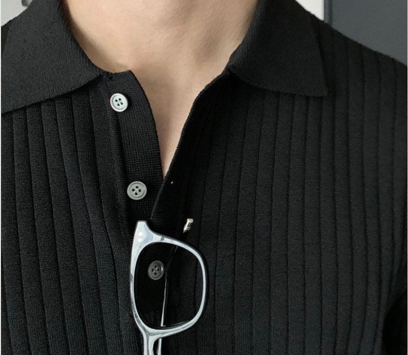 Knitted Lined Polo Shirt