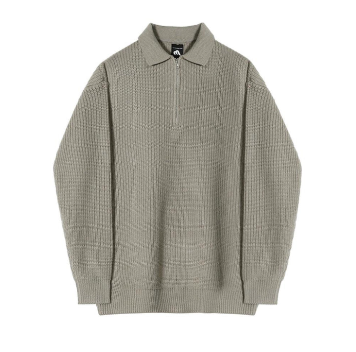 Knitted Quarter-zip Sweatshirt