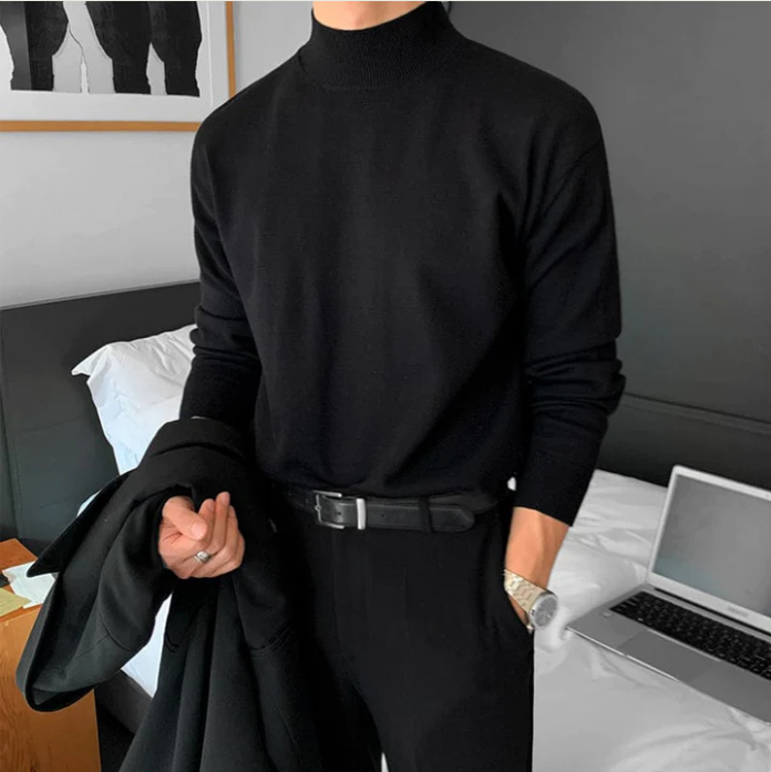 Casual Velvet Turtleneck Men Loose Sweater