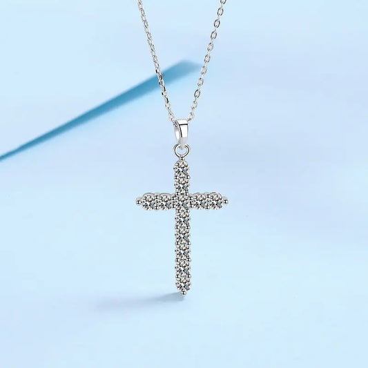 Moissanite Diamond  Cross Necklace